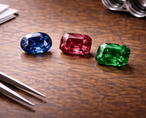 pietra preziosa osservata da vicino mentre si valuta la pietra giusta