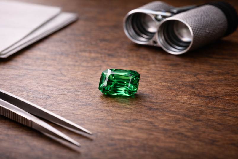 valutazione finale di una gemma prima di scegliere la pietra giusta